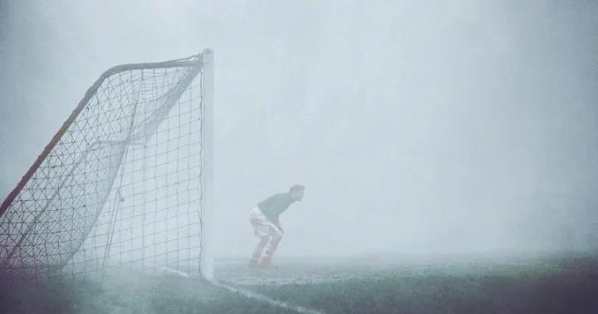 Foggy Moment_ Arsenal Goalkeeper Jack Kelsey in Action